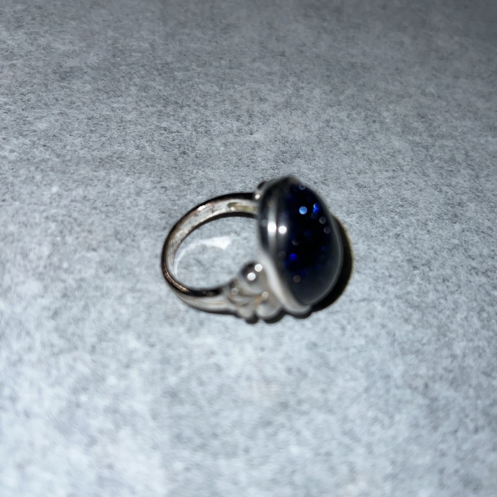 Black Sparkle Stone Statement Ring - image 3